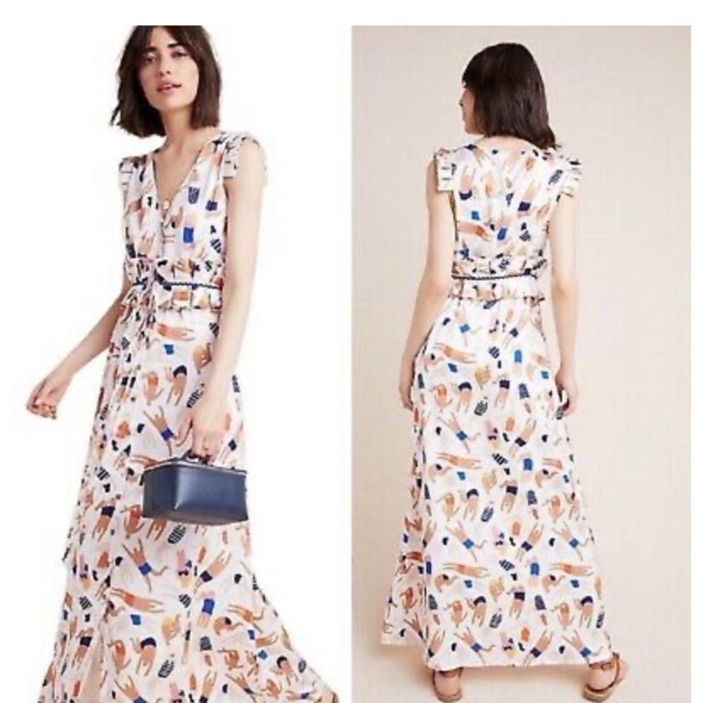 Anthropologie x Azulu Swimmers Maxi Dress